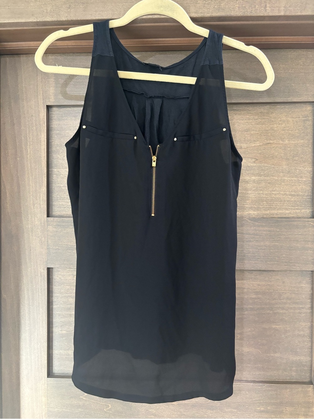 Express Black Sleeveless Zip-Front Camisole